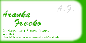 aranka frecko business card